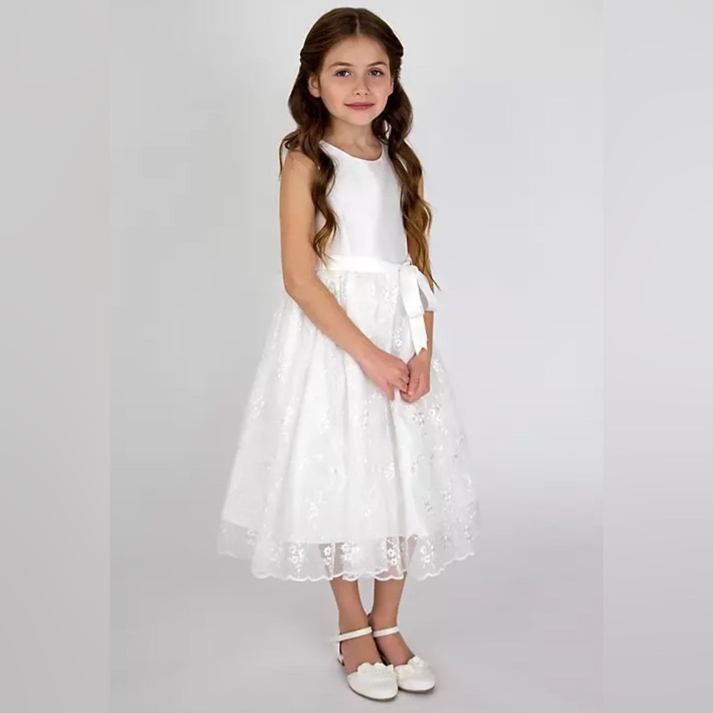 Toddler Girl size 2T white dress flower girl
